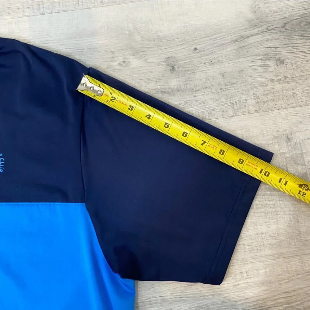 Murray Golf Men's Colorblock Polo Shirt Size L Blue Navy - Cowglen Scotland - Picture 12 of 17